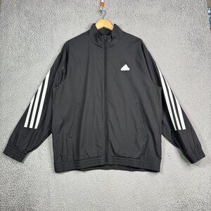 Adidas Jacket Mens Size Large Black Wind.RDY Future Icons 3 Stripes Woven IN3316